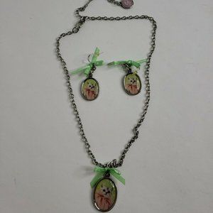 Studio Pets by Myrna Cat Necklace Earrings Set